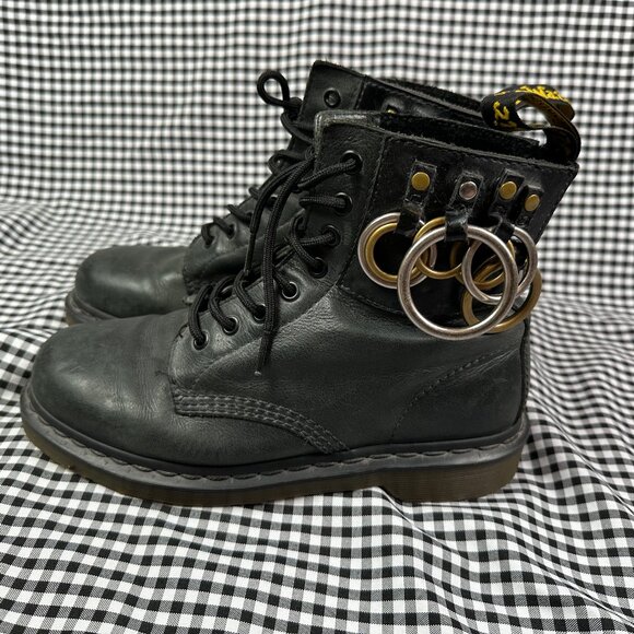 Dr Martens Felder X Felder Rare Black Ring Pierced 1460 Pascal Boot Women's 8 - Picture 2 of 7